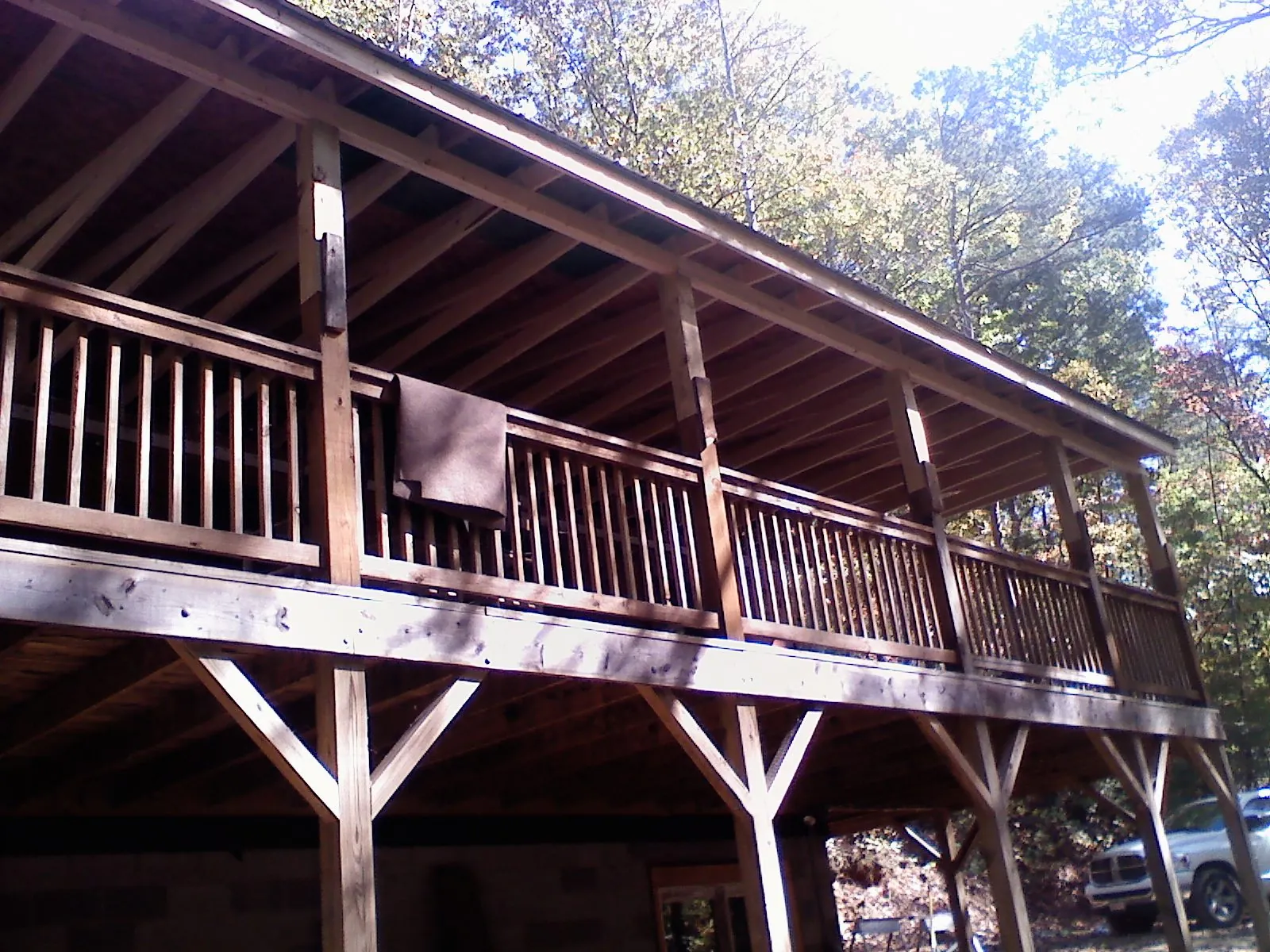 Timber framing under a new elevated porch and deck — Roof Leak Repair in Brock by Roofing Brothers